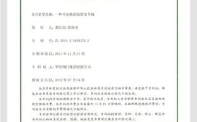 Replaceable Bellows-Type Safety Valve