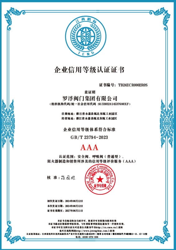 AAA Enterprise Credit Rating Certificate Gbt 23794 2023