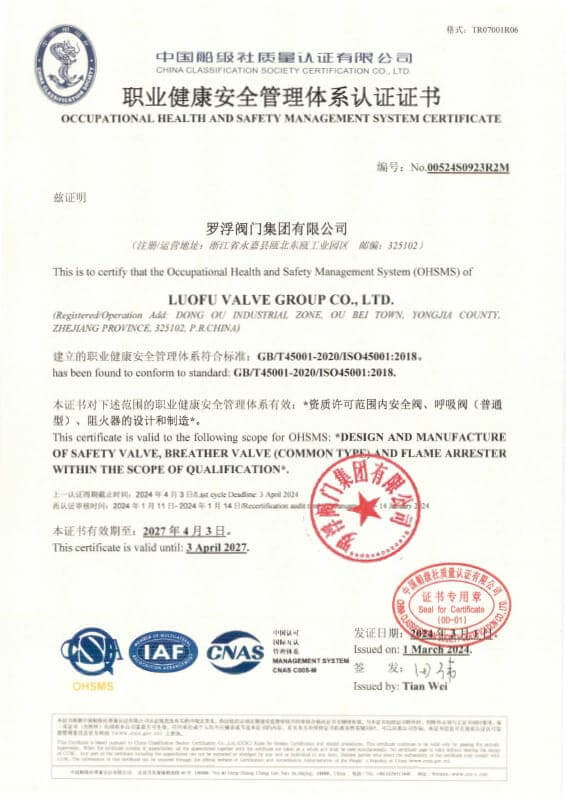 ISO45001 2018 Certification
